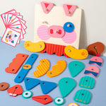 Colorful animal building blocks puzzle toy for preschool children