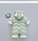 Deer Detailed Hooded Thickened Romper | Winter Snowsuit-Aristo Baby
