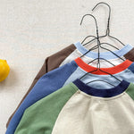 Oversized Color Block Raglan Retro Shirt