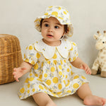 baby girl Retro Polka Dot Dress yellow