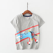 Vehicle Patterned Cotton T-Shirt