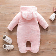 Winter Bunny Snowsuit | Hooded Warm Fleece Romper-Aristo Baby