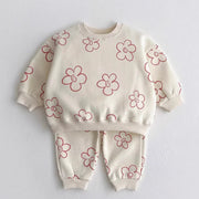 2-Piece Flower Printed Cotton Outfit | Autumn & Spring - Aristo Baby 