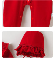 2-Piece Set -  Romper with Floral Collar and Hat - Aristo Baby 