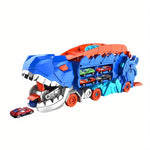 Best dinosaur truck toy gift for boys ages 3-7 includes 4 metal cars