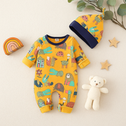 Cartoon Print Romper Set