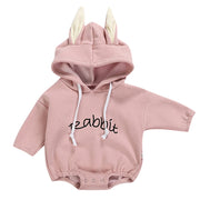 Baby Girl Rabbit Hoodie Romper