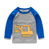Boys Excavator Printed Long Sleeve T-Shirt