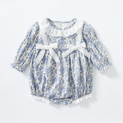 Floral Lace and Bow Romper