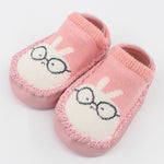 Animal Print Socks Shoes – Non-Slip Soft Sole Indoor Shoes pink rabbit