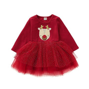 Baby Girl Christmas Reindeer Dress | Holiday Outfit-Aristo Baby
