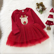 Baby Girl Christmas Reindeer Dress | Holiday Outfit-Aristo Baby