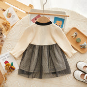 Elegant Long Sleeve Cotton A-Line Skirt Princess Dress - Aristo Baby