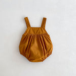 Baby Girl Brown Embrodiered Romper | Mix & Match-Aristo Baby