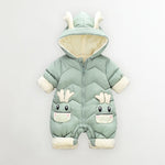 Thick winter baby snowsuit with velvet lining