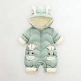 Thick winter baby snowsuit with velvet lining