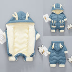 Deer Detailed Hooded Thickened Romper | Winter Snowsuit-Aristo Baby