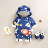 Baby Winter Plush Snowsuit | Warm Fleece Hooded Romper & Outerwear