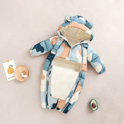 Plush Snowsuit | Thick & Hooded Romper and Matching Booties-Aristo Baby