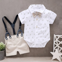 Baby Boy Bow Tie Suit Romper