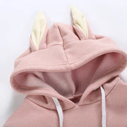 Baby Girl Rabbit Hoodie Romper