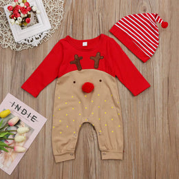 Baby Christmas Reindeer Romper Set-Aristo Baby