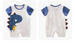 Baby boy dinosaur printed blue romper
