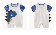 Baby boy dinosaur printed blue romper