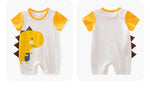 Baby boy dinosaur printed yellow romper