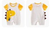 Baby boy dinosaur printed yellow romper