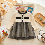 Elegant Long Sleeve Cotton A-Line Skirt Princess Dress - Aristo Baby