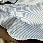 Blue Striped Boys Button-Down Shirt with Dog Patch