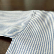 Blue Striped Boys Button-Down Shirt with Dog Patch