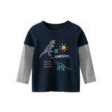Boys Dinosaur Long Sleeve T-Shirts | 100% Cotton-Aristo Baby