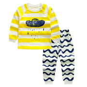 Boys cotton pajama set with cute cartoon prints