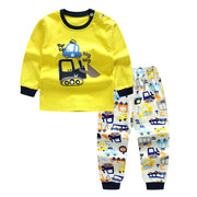 Boys cotton pajama set with cute cartoon prints