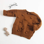  Knitted Cardigan | Winter Cotton Sweater with Pom Dots-Aristo Baby