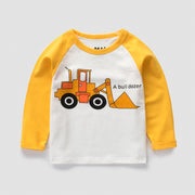 Boys Excavator Printed Long Sleeve T-Shirt