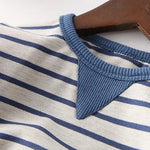  2-Piece Boys Set - Striped Long Sleeve Shirt & Pants with Star Patch-Aristo Baby