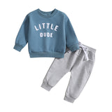 Letter Print Sweatshirt & Pants Set