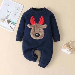 Christmas Reindeer Baby Romper | Newborn Christmas Outfit-Aristo Baby