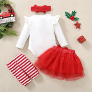 Baby Girl Christmas Santa Dress Set | Newborn Holiday Outfit-Aristo Baby