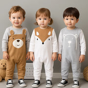 Cotton Long Sleeve Animal Print Romper - Aristo Baby 