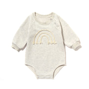 Cozy Rainbow Baby Romper beige