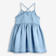 Denim Flower Detailed Summer Suspender Dress