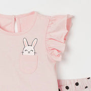 Pink Bunny T-Shirt & Shorts Set