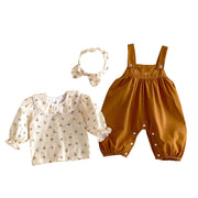Baby Girl Embrodiered Romper - Overall & Floral Top | Mix & Match-Aristo Baby