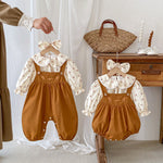  Embrodiered Romper - Overall & Floral Top | Mix & Match-Aristo Baby