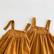 Baby Girl Embrodiered Romper - Overall & Floral Top Aristo Baby