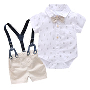 Baby Boy Bow Tie Suit Romper